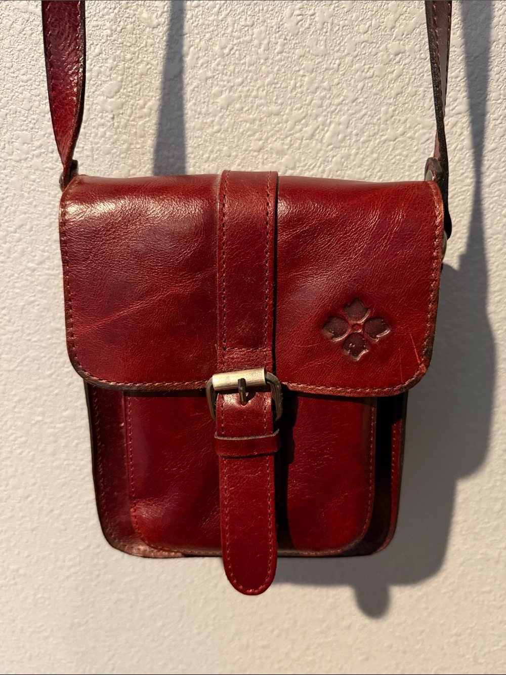 Patricia Nash Leather Crossbody Bag - Burgundy